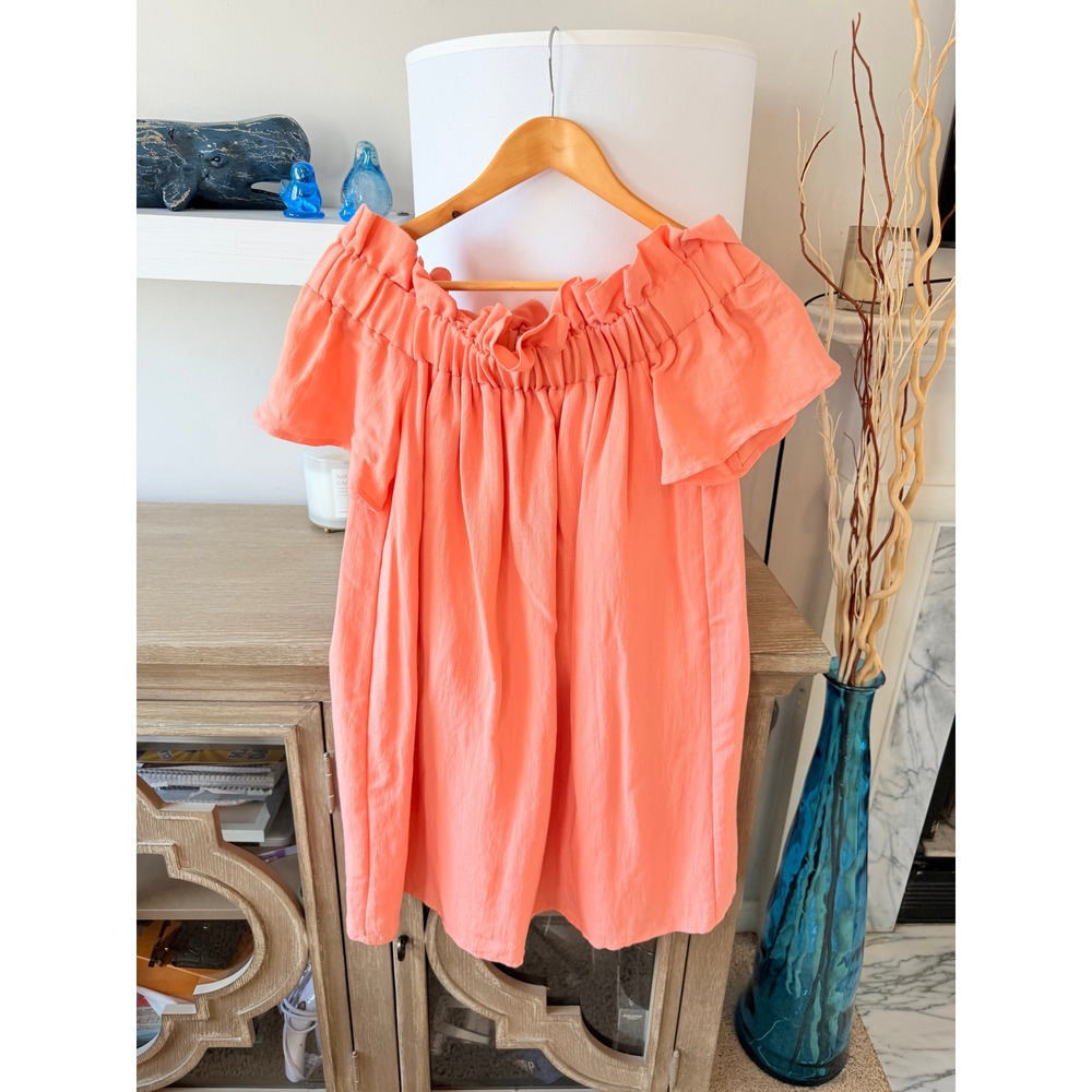 DO+BE Off The Shoulder Mini‎ Dress Womens Coral Size Medium